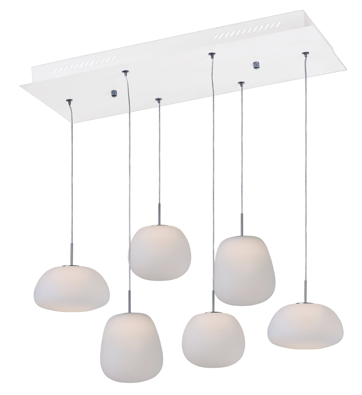 E21124-11WT - 6 Light Puffs 12" Chandelier - White