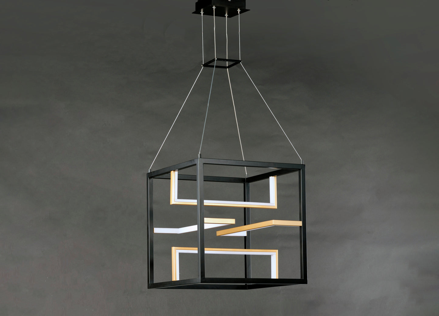 E21224-BKGLD - Chamber 19" Pendant - Black / Gold