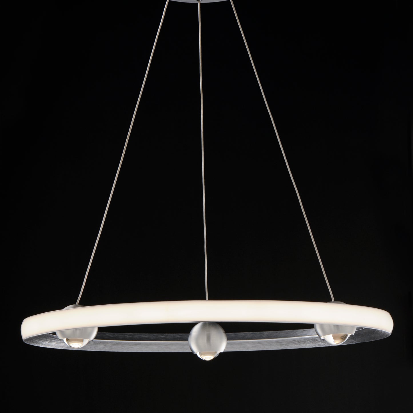 E23512-AL - Nodes 24" Chandelier - Brushed Aluminum