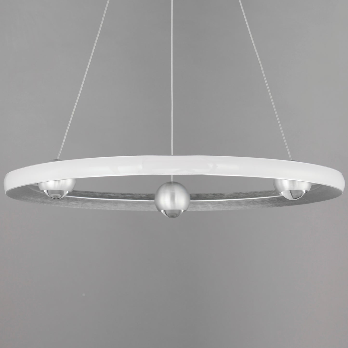 E23512-AL - Nodes 24" Chandelier - Brushed Aluminum