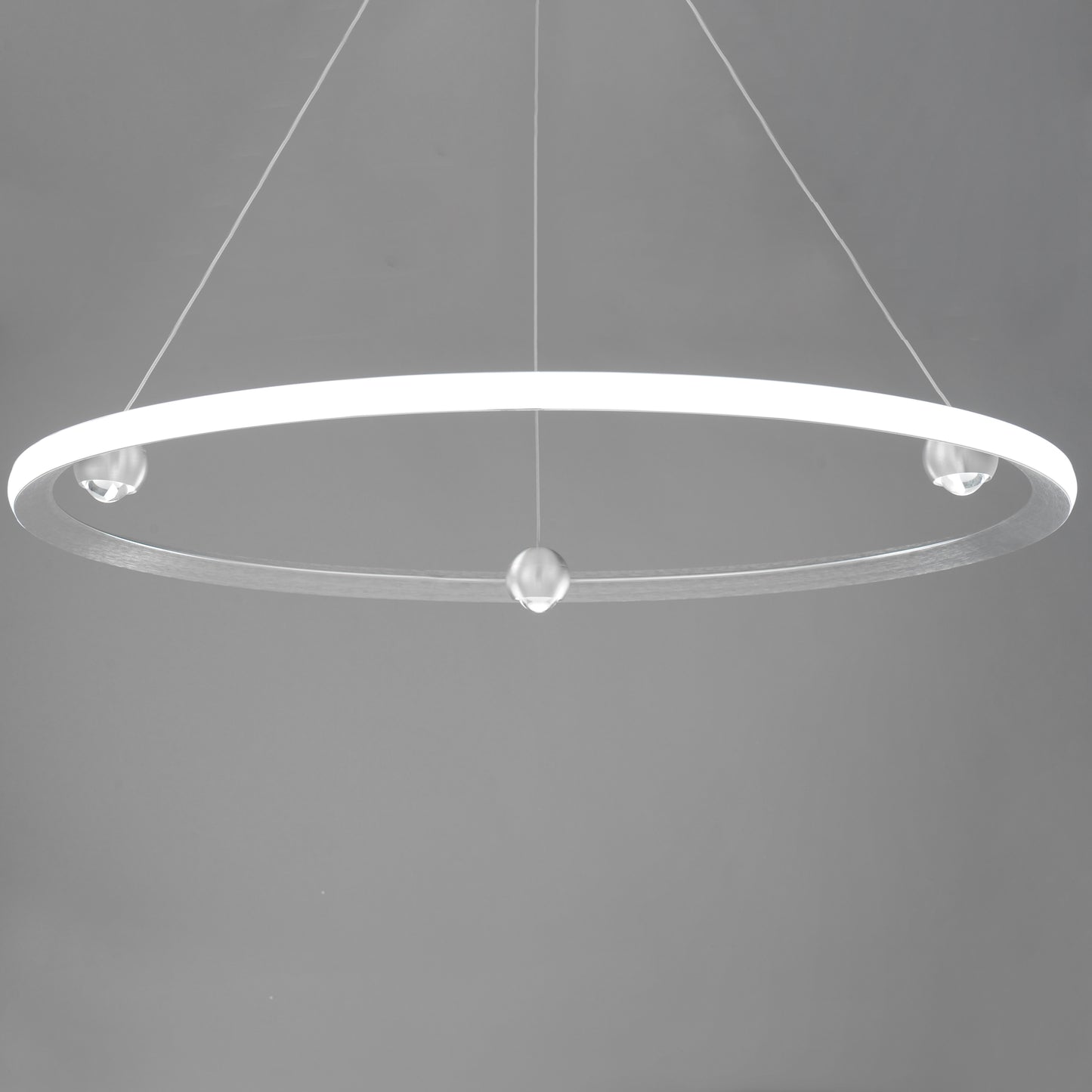 E23514-AL - Nodes 40" Chandelier - Brushed Aluminum