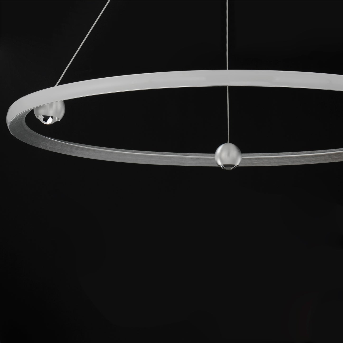 E23514-AL - Nodes 40" Chandelier - Brushed Aluminum