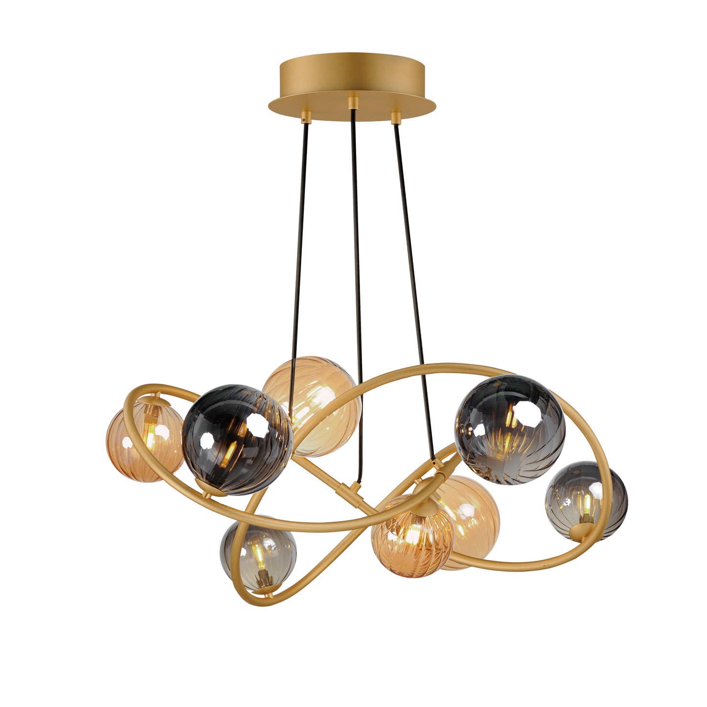 E24188-148GLD - 8 Light Planetary 34" Chandelier - Gold