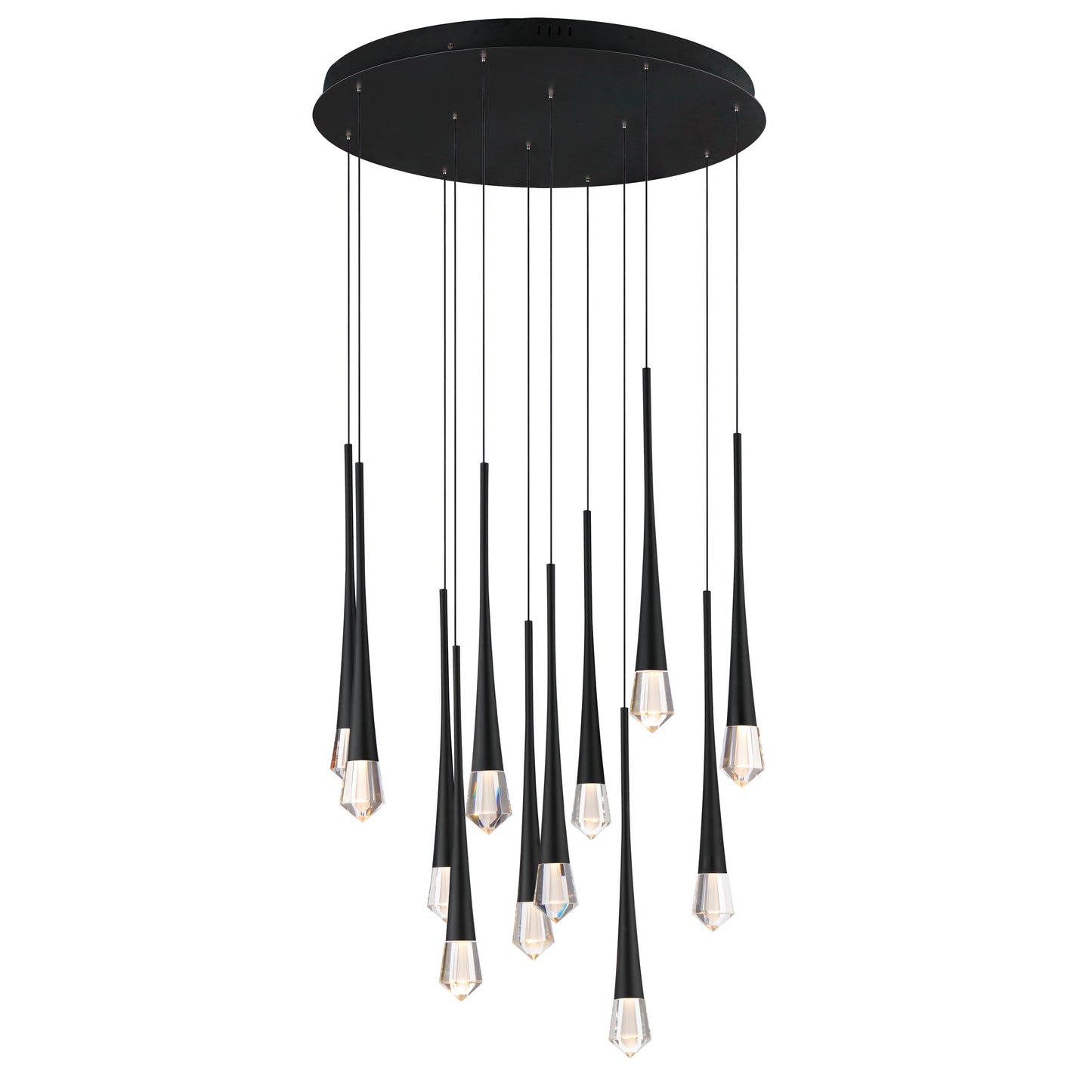 E24229-122BK - 12 Light Pierce 25" Chandelier - Black