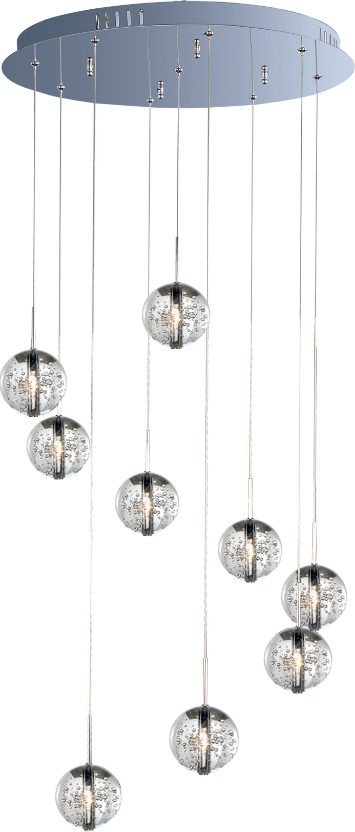 E24254-91PC - 9 Light Orb 22" Chandelier - Polished Chrome