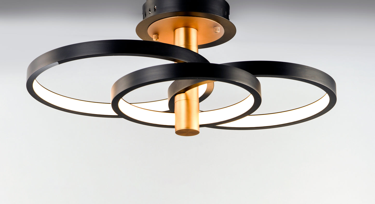 E24323-BKGLD - Hoopla 16" Flush Mount Ceiling Light - Black / Gold