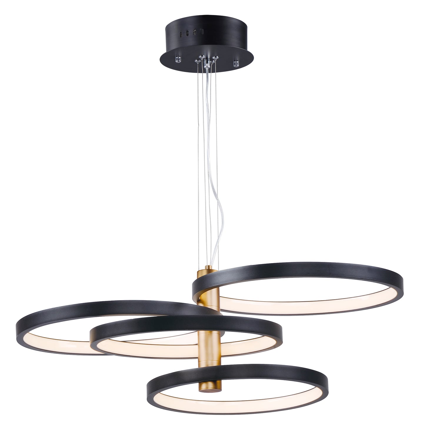 E24326-BKGLD - Hoopla 30" Chandelier - Black / Gold