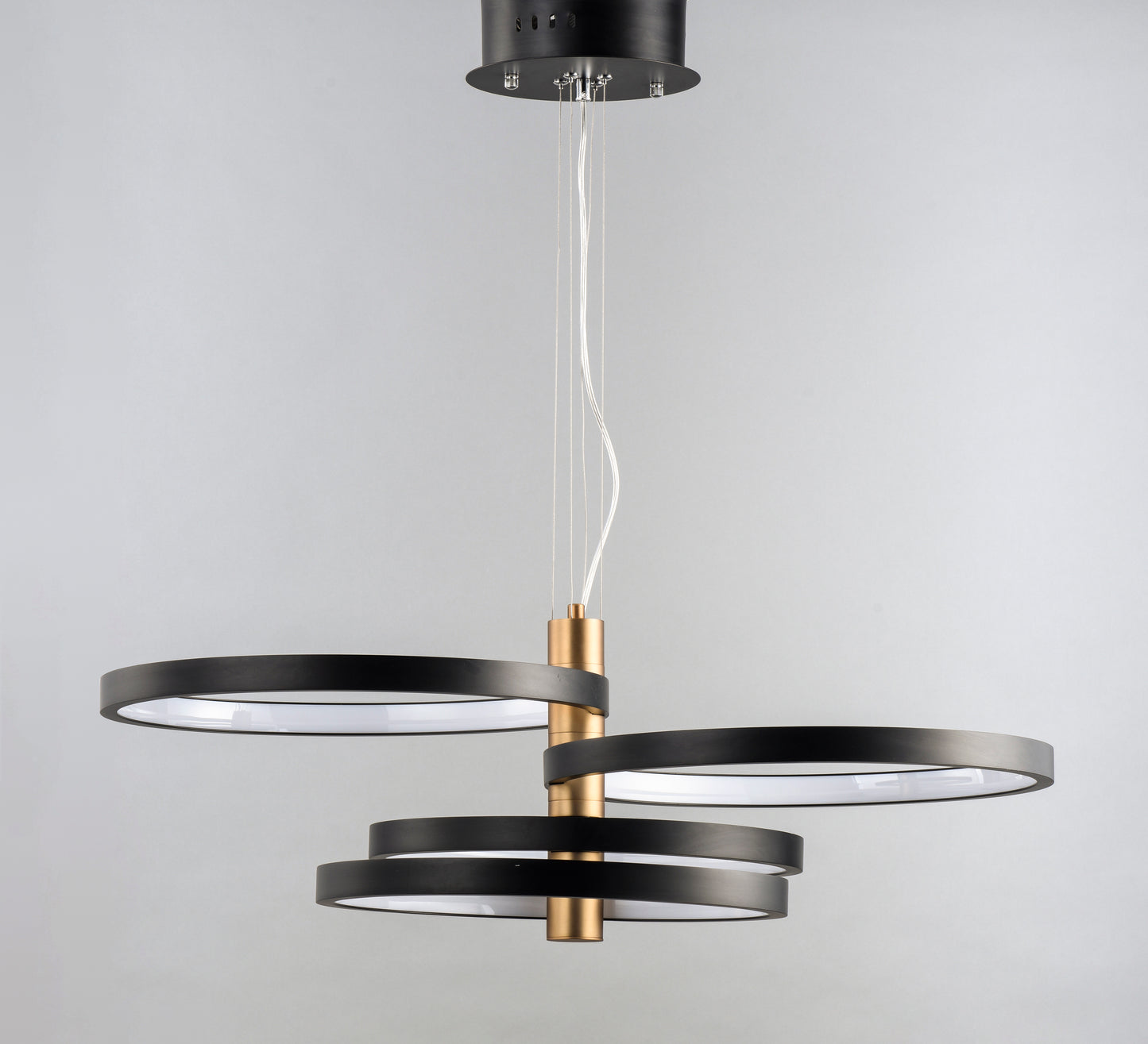 E24326-BKGLD - Hoopla 30" Chandelier - Black / Gold