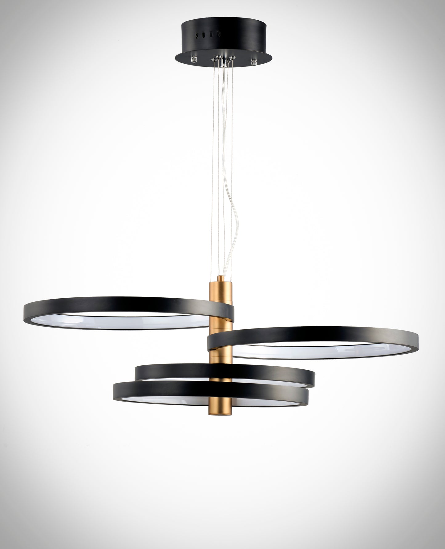 E24326-BKGLD - Hoopla 30" Chandelier - Black / Gold