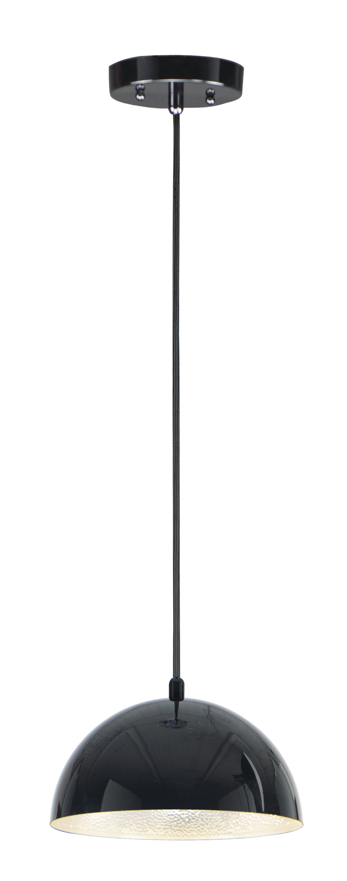 E24900-GBAL - Hemisphere 9" Pendant - Gloss Black / Aluminum