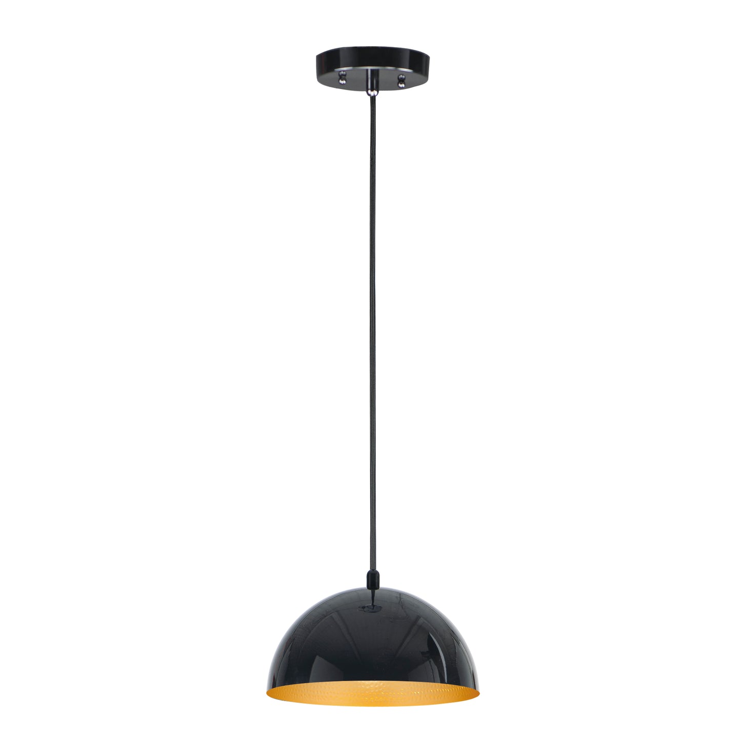 E24900-GBGLD - Hemisphere 9" Pendant - Gloss Black / Gold