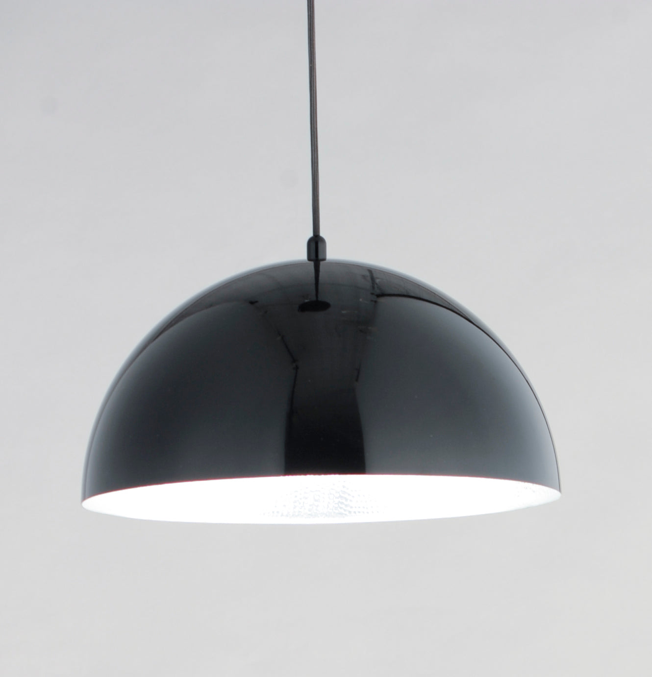 E24900-GBAL - Hemisphere 9" Pendant - Gloss Black / Aluminum