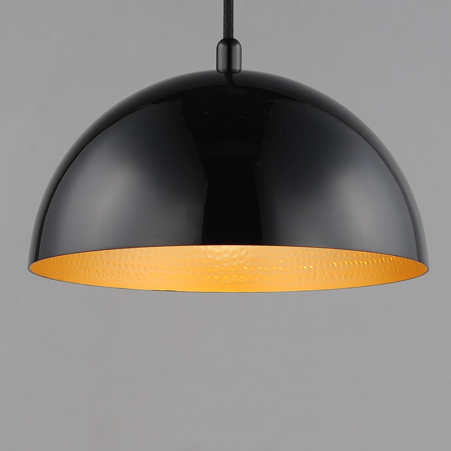 E24900-GBGLD - Hemisphere 9" Pendant - Gloss Black / Gold