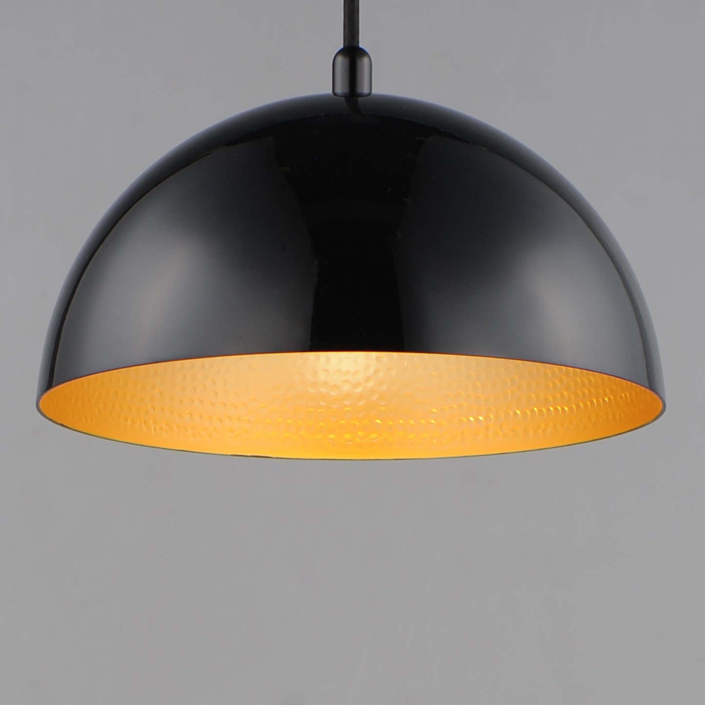 E24900-GBGLD - Hemisphere 9" Pendant - Gloss Black / Gold