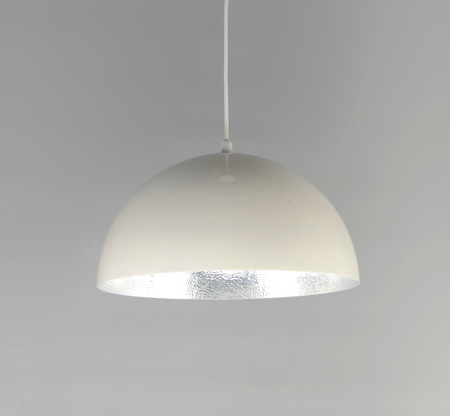 E24900-GWAL - Hemisphere 9" Pendant - Gloss White / Aluminum