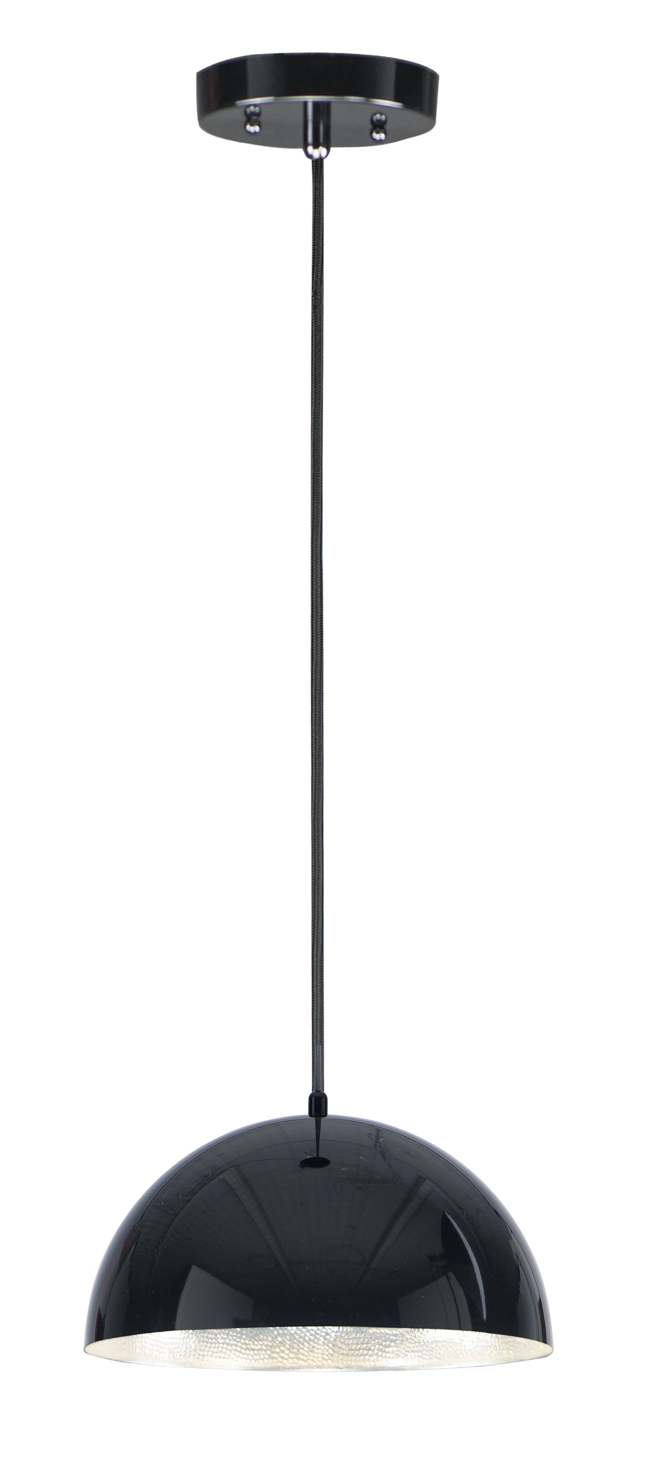 E24902-GBAL - Hemisphere 14" Pendant - Gloss Black / Aluminum