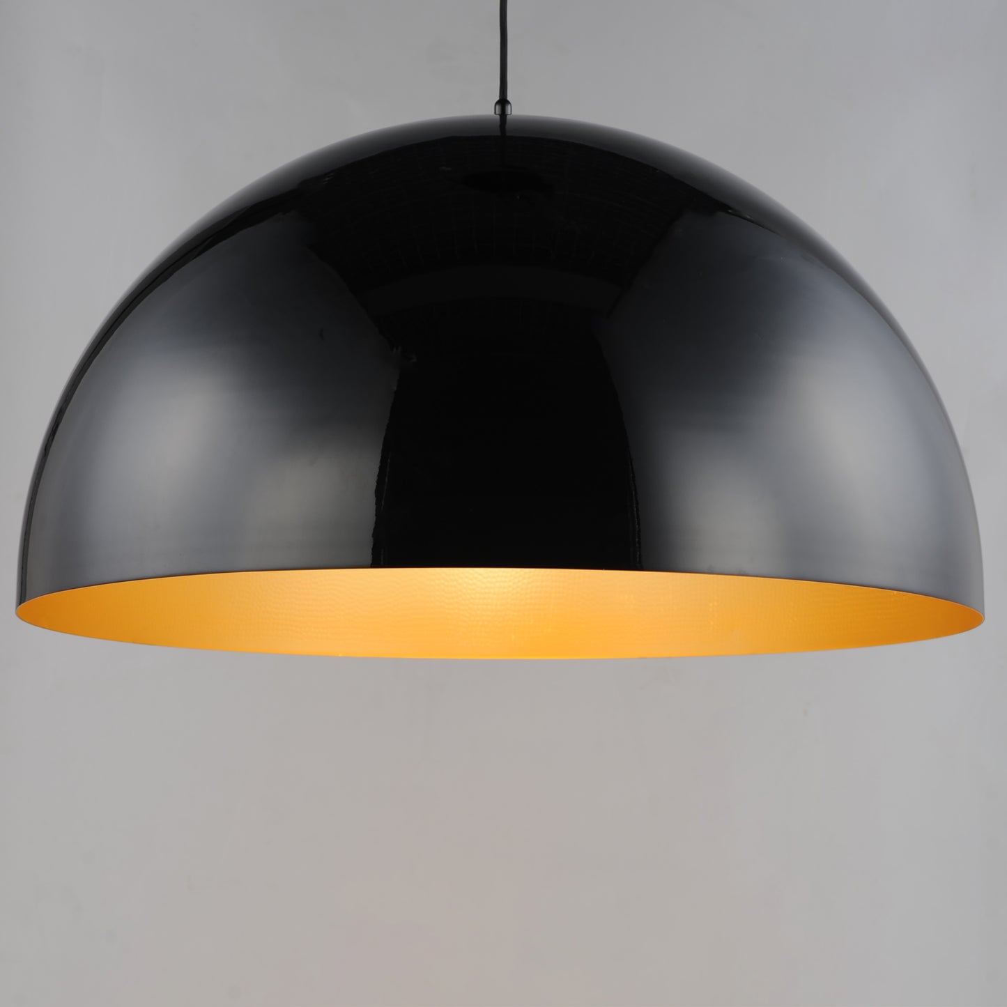 E24906-GBGLD - Hemisphere 31" Pendant - Gloss Black / Gold