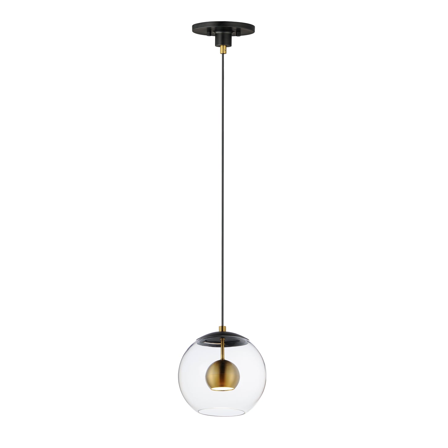 E25153-BKNAB - Nucleus 9.75" Pendant - Black / Natural Aged Brass