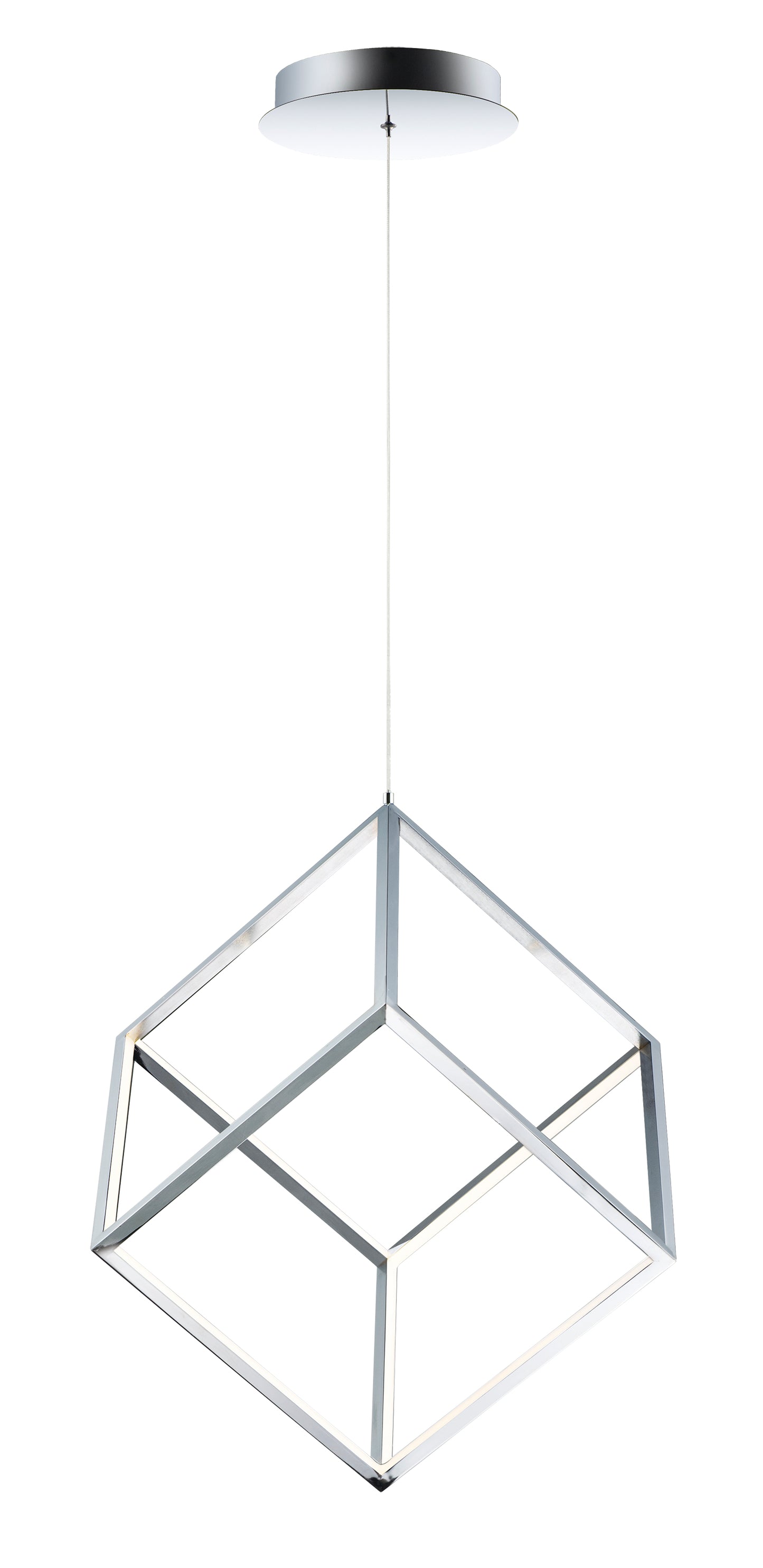 E30582-PC - 4 Square 21" Chandelier - Polished Chrome