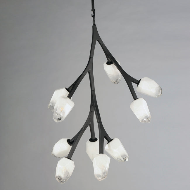 E32798-93BK - 10 Light Blossom 19" Chandelier - Black