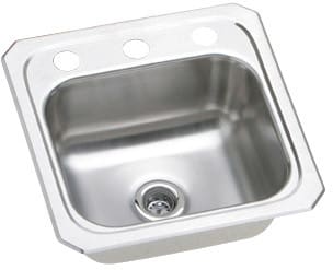 Elkay BCR150 - 20 Gauge Stainless Steel 15" x 15" x 6.125" Single Bowl Drop-in Bar/Prep Sink