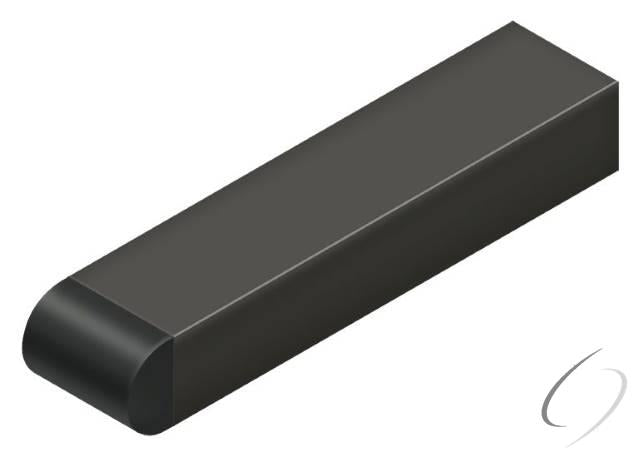 BDSR40U10B 4" Contemporary Half Cylinder Tip Baseboard Bumper; Solid Brass Oil Rubbed Bronze Finish