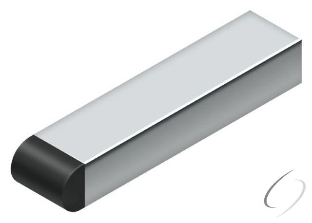 BDSR40U26 4" Contemporary Half Cylinder Tip Baseboard Bumper; Steel Bright Chrome Finish