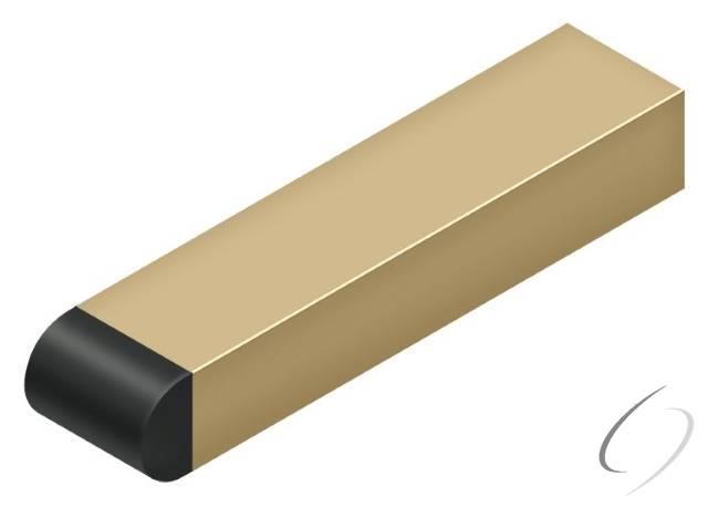 BDSR40R4 4" Contemporary Half Cylinder Tip Baseboard Bumper; Steel Satin Brass Finish