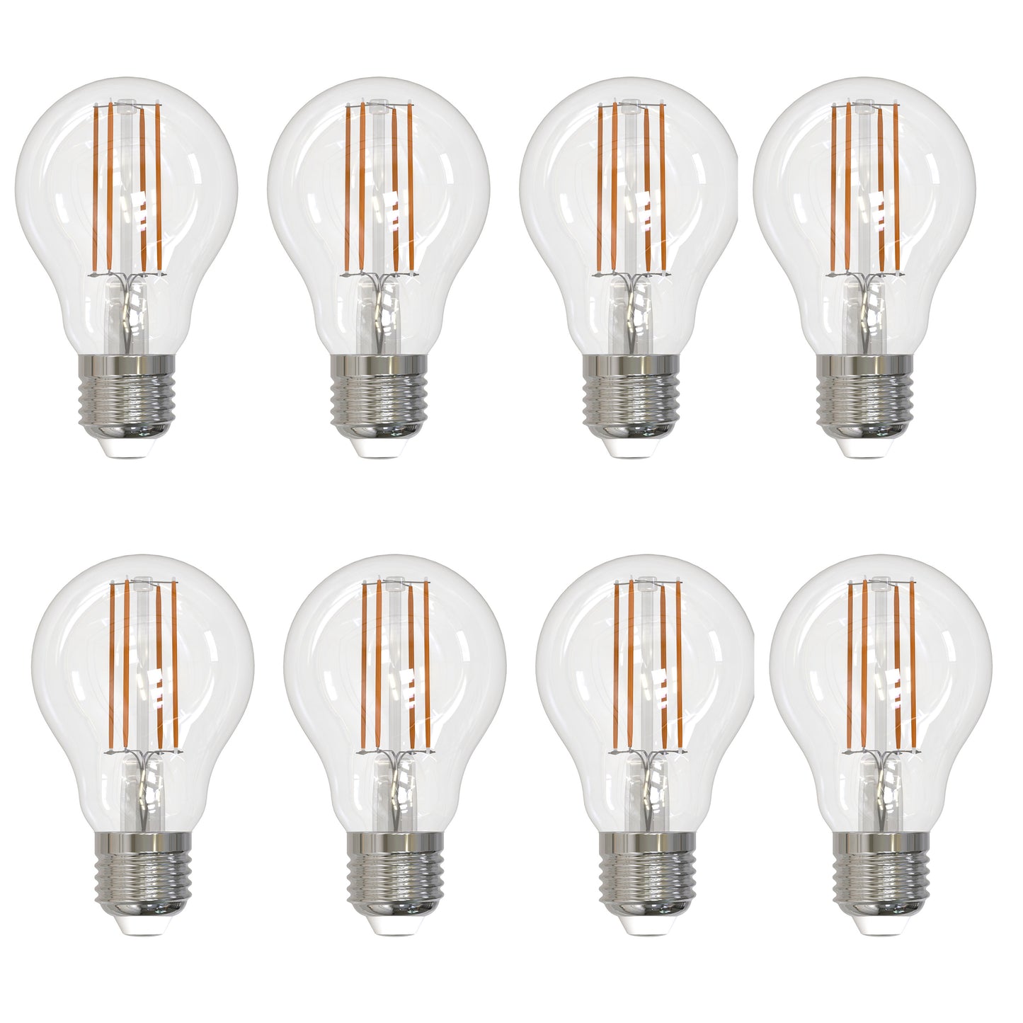 776698 - Filaments Dimmable A19 LED Light Bulb - 7 Watt - 4000K - 8 Pack