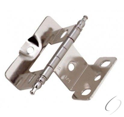 Amerock CM3175TMG9 3/4" (19 mm) Full Inset Full Wrap Ball Tip Cabinet Hinge Sterling Nickel Finish