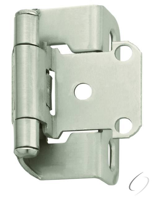 Amerock CMR7550G10 1/2" (13 mm) Overlay Self Closing; Partial Wrap Cabinet Hinge Satin Nickel Finish