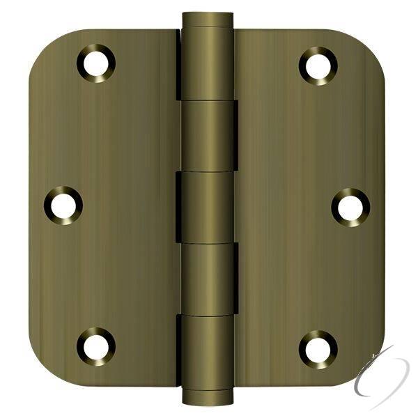 DSB35R55-R 3-1/2" x 3-1/2" x 5/8" Radius Hinge; Residential; Antique Brass Finish