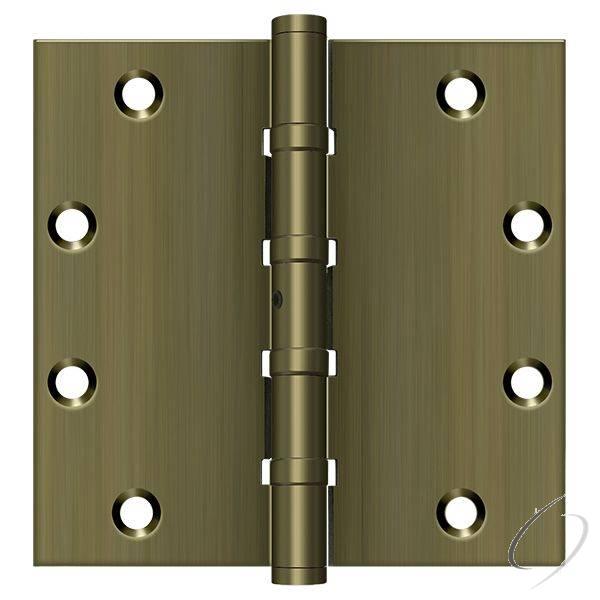 DSB55NB5 5" x 5" Square Ball Bearing Hinge; Antique Brass Finish