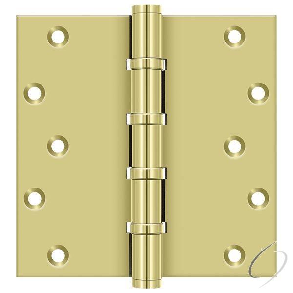 DSB66BB3 6" X 6" Square Ball Bearing Hinge; Bright Brass Finish