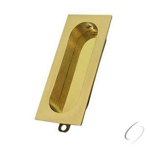 FP222U3-UNL Flush Pull; Rectangle; 3-1/8" x 15/16"; Unlacquered Bright Brass Finish