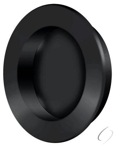 FP238U19 2-3/8" Round Flush Pull Flat Black Finish