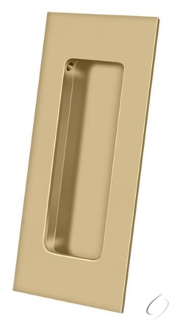 FP40U4 4" x 1-7/8" Heavy Duty Rectangular Flush Pull Satin Brass Finish