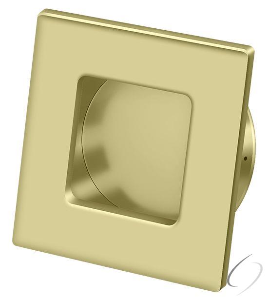 FPS234U3-UNL 2-3/4" Square Heavy Duty Flush Pull Unlacquered Bright Brass Finish