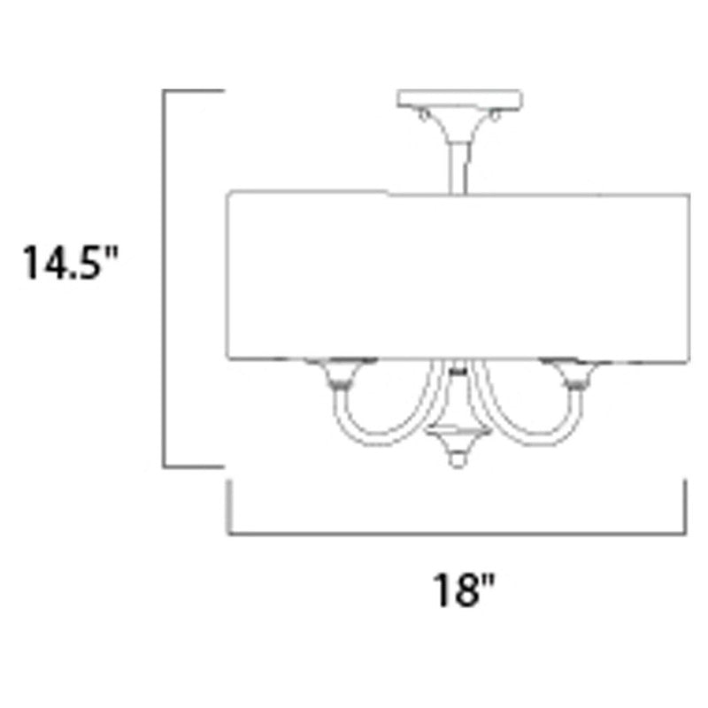 Maxim 10013OMOI - Bongo 4 Light 18" Semi Flush Ceiling Light