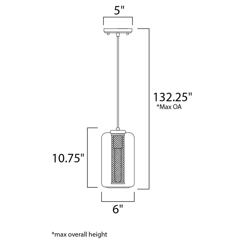 Maxim 10088CLBKSBR - Firefly 1 Light 11" Pendant