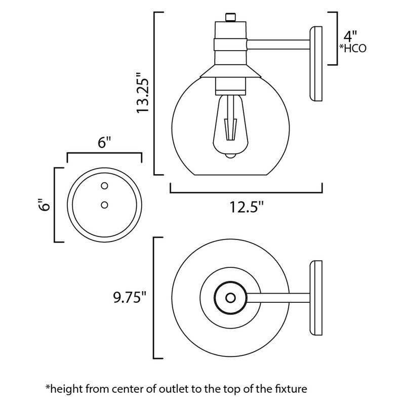 Maxim 10319CLBZGLD - Cabin 1 Light 13" Wall Sconce