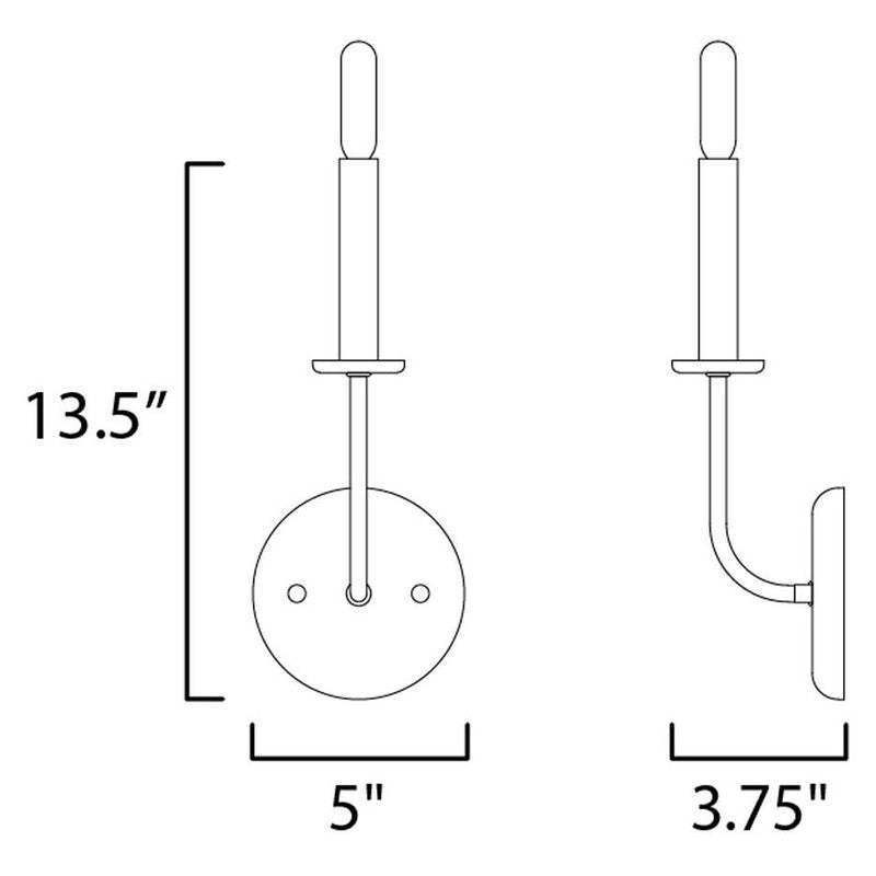 Maxim 10321BKSN - Wesley 1 Light 12" Wall Sconce