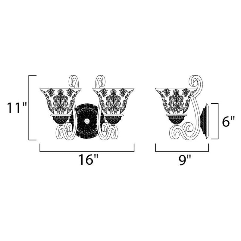 Maxim 11247SAOI - Symphony 2 Light 16" Wall Sconce