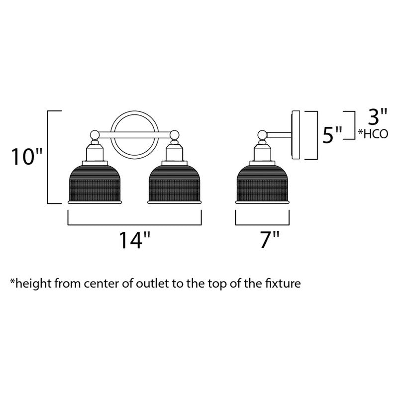 Maxim 11322CLPC - Hollow 2 Light 14" Vanity Light