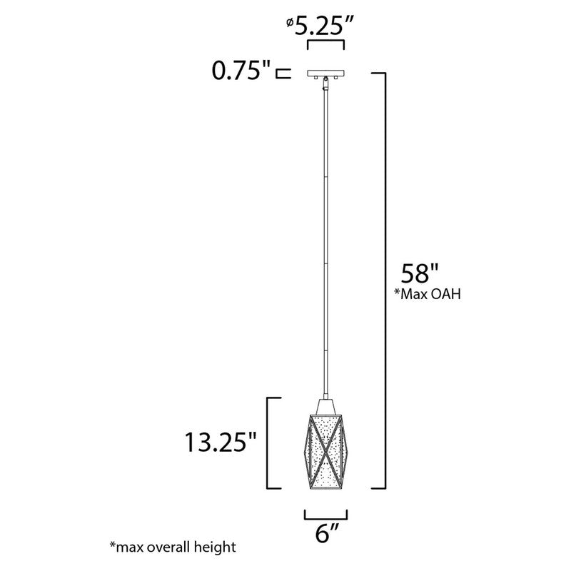 Maxim 11561CDBKBUB - Norfolk 1 Light 13" Pendant