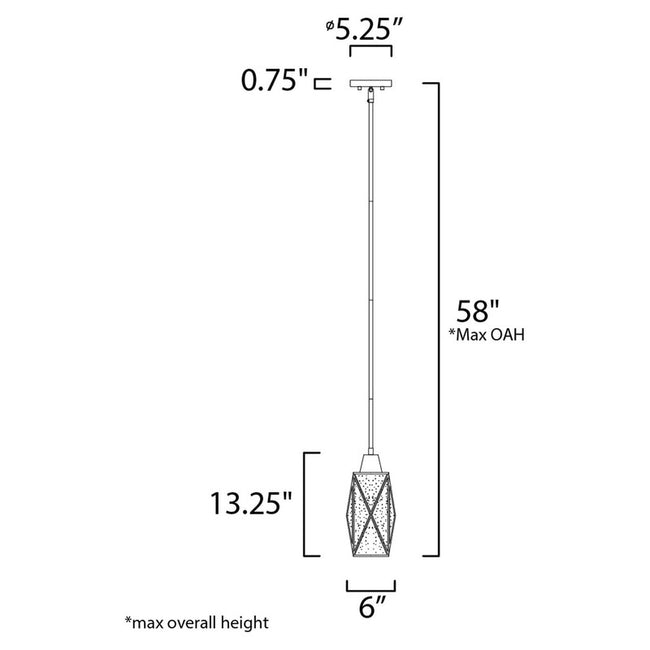 Maxim 11561CDBKBUB - Norfolk 1 Light 13" Pendant