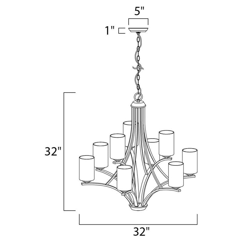 Maxim 20036SWOI - Deven 9 Light 32" Chandelier