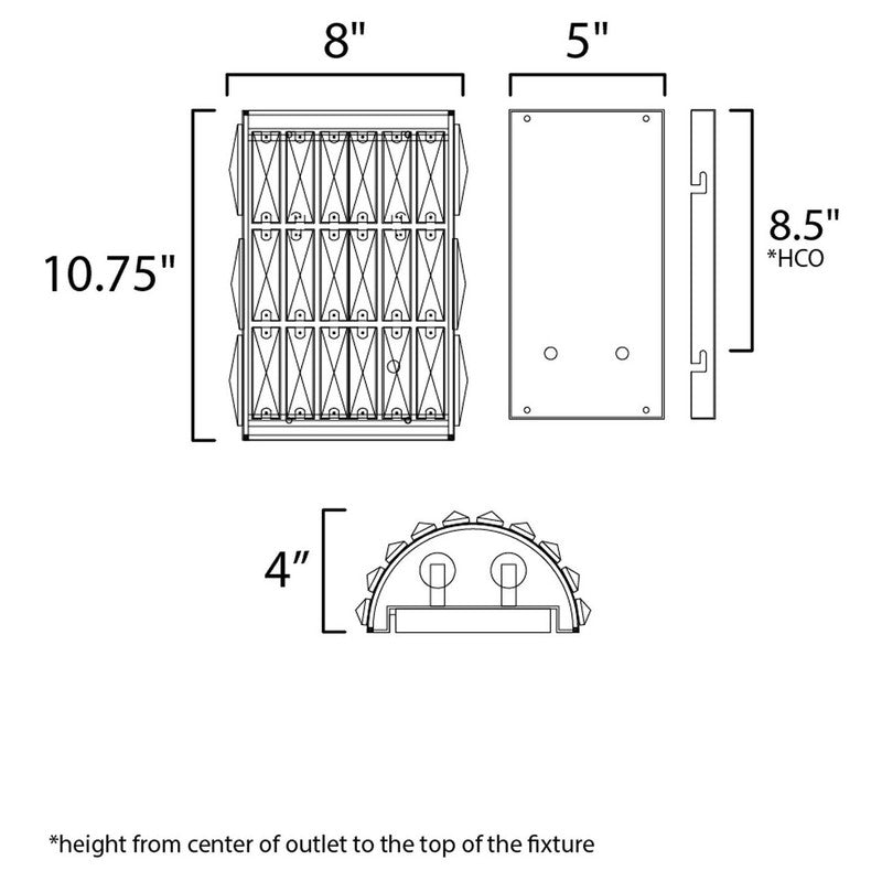 Maxim 21812BCBK - Madeline 2 Light 11" Wall Sconce