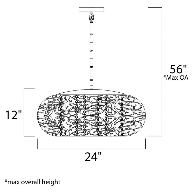 Maxim 24155BCGS - Arabesque 9 Light 24" Pendant