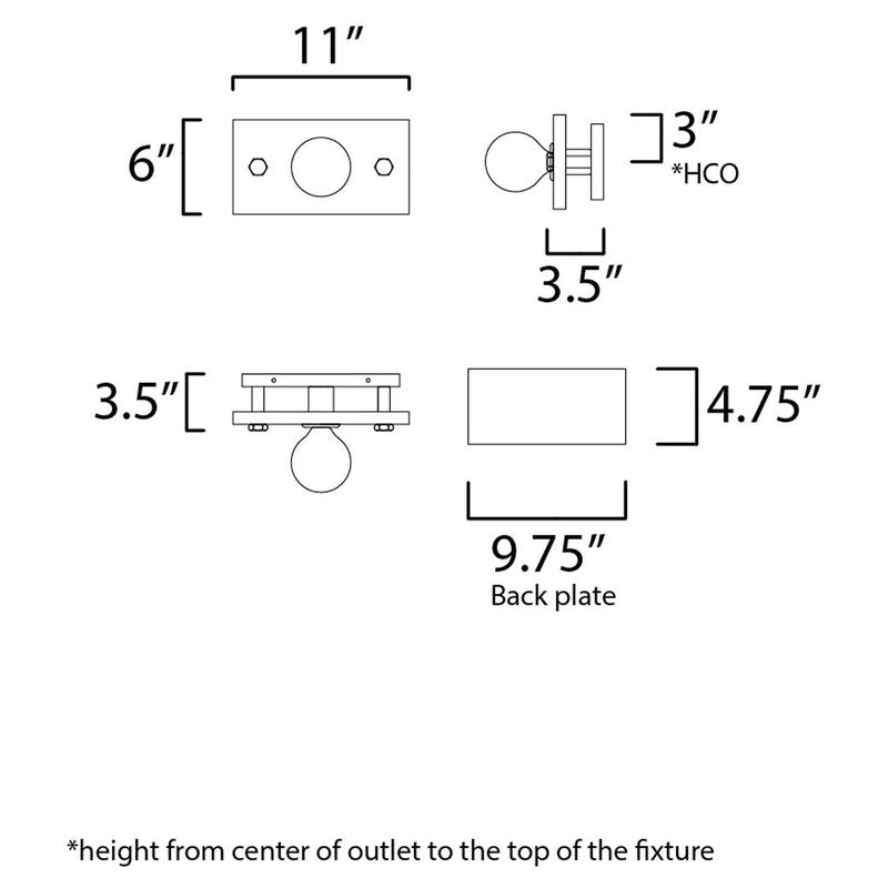 Maxim 25241WWDAB - Plank 1 Light 11" Wall Sconce